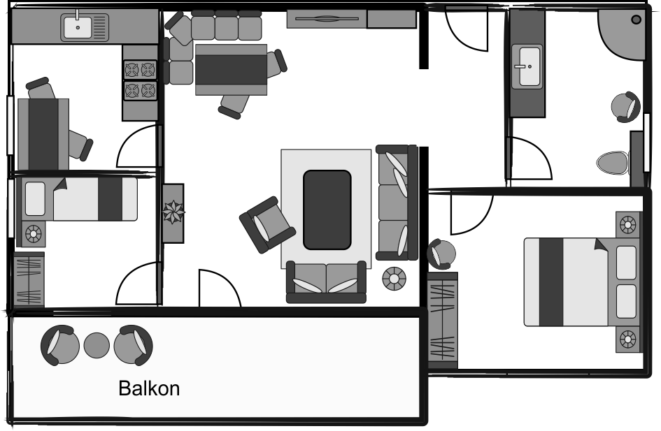 Grundriss der Ferienwohnung Gobert.